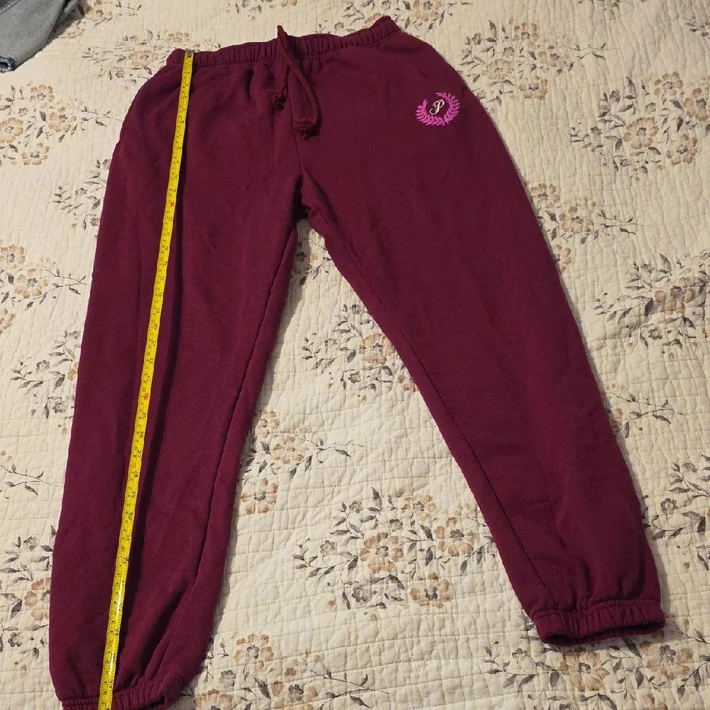 Pink Victoria's Secret Set Burgundy Jogger size small and hoody size medium set - Picture 4 of 6